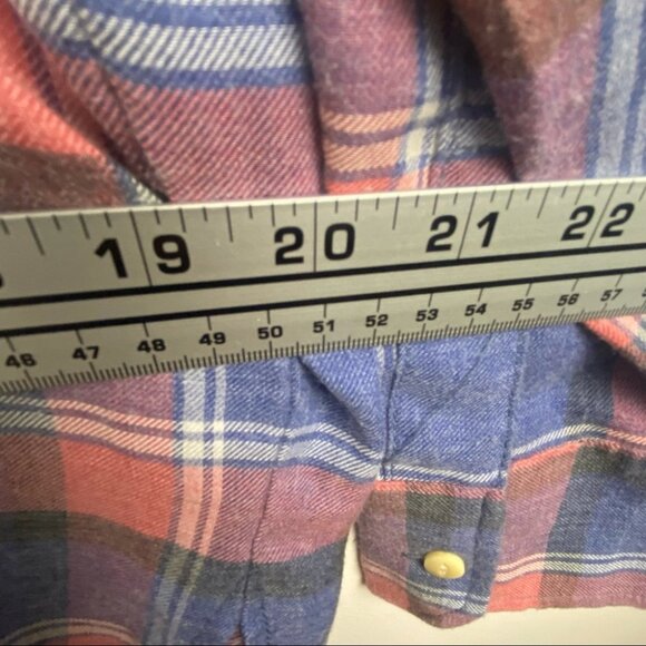 Madewell Rivet & Thread Harvey Plaid Popover Shirt Size Small Cotton Pink Blue S - Picture 12 of 14